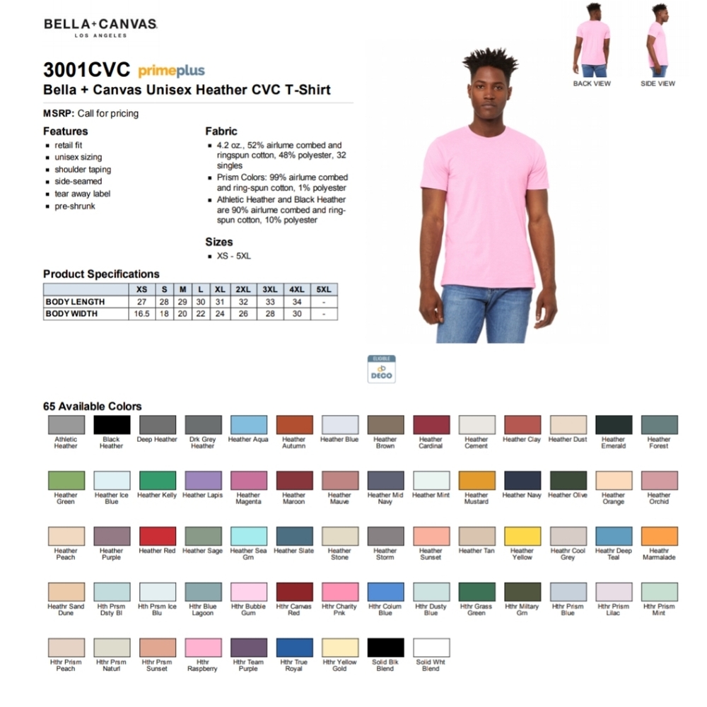 Bella + Canvas Heathered T Shirts